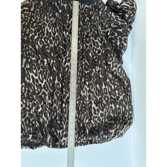 TORRID Women's Top Sz. 2 Lightweight Chiffon Leopard Contrast Trim L/S Sheer - Picture 11 of 12